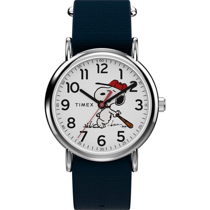 Timex Peanuts Weekender TW2Y51400 Horloge - Textiel - Blauw - Ø 38 mm