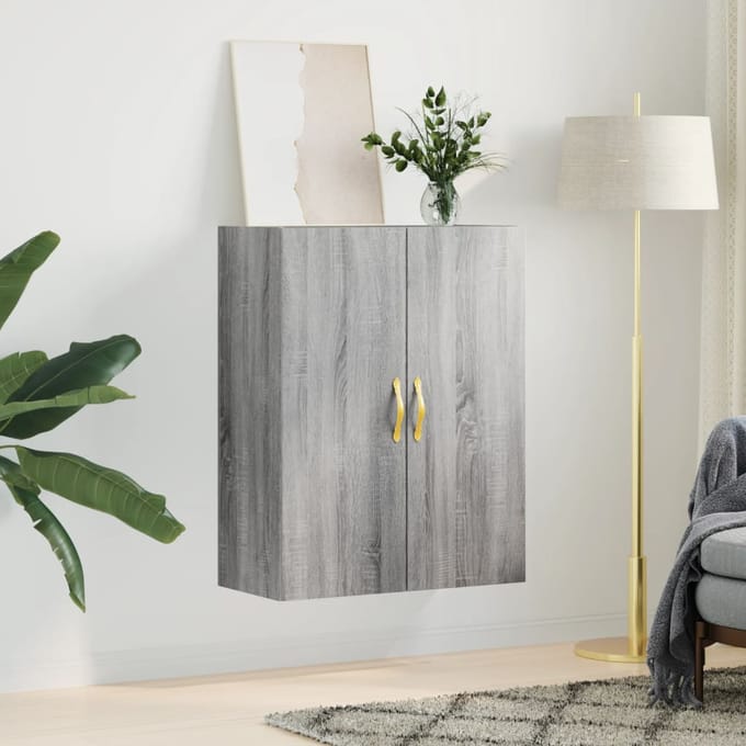 vidaXL - Wandkast - 69,5x34x90 - cm - grijs - sonoma - eikenkleurig