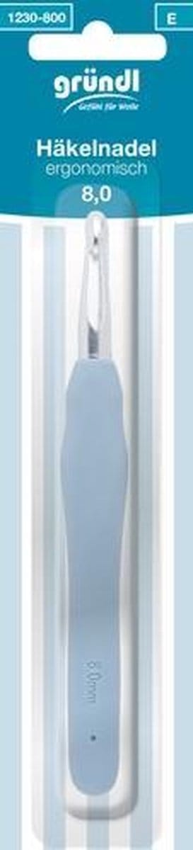 1230-800 Ergonomische haaknaalden met rubbergrip 8,00 mm
