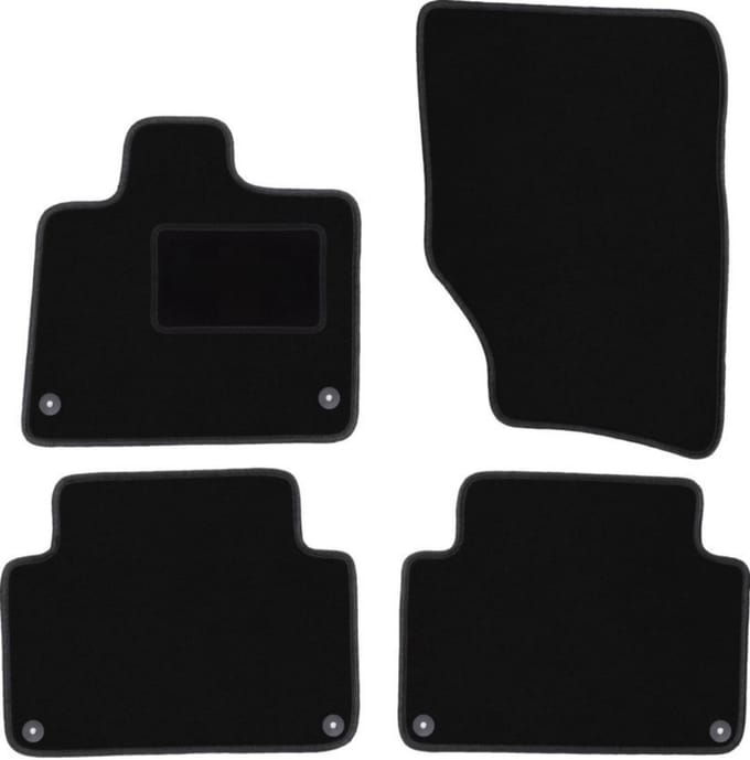 Zwarte velours vloermatten voor: Audi Q7 I 4L SUV (2005-2015)