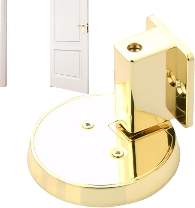 Metalen Deurhouder - Deurstops Deurstopper - Deuren Vastzetten - Zonder Perforator - 9x9x9 cm - Goud