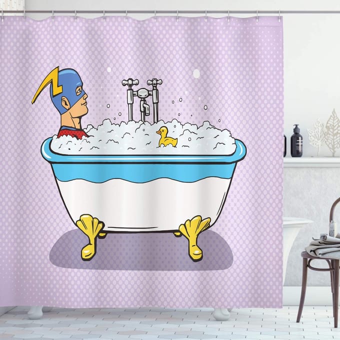 ABAKUHAUS douchegordijn 175x240 cm – lila-blauw, 100% polyester