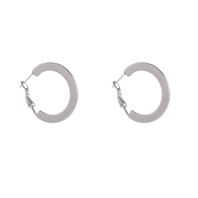 Go Dutch Label Oorringen Flat Hoop - 30mm Zilverkleurig