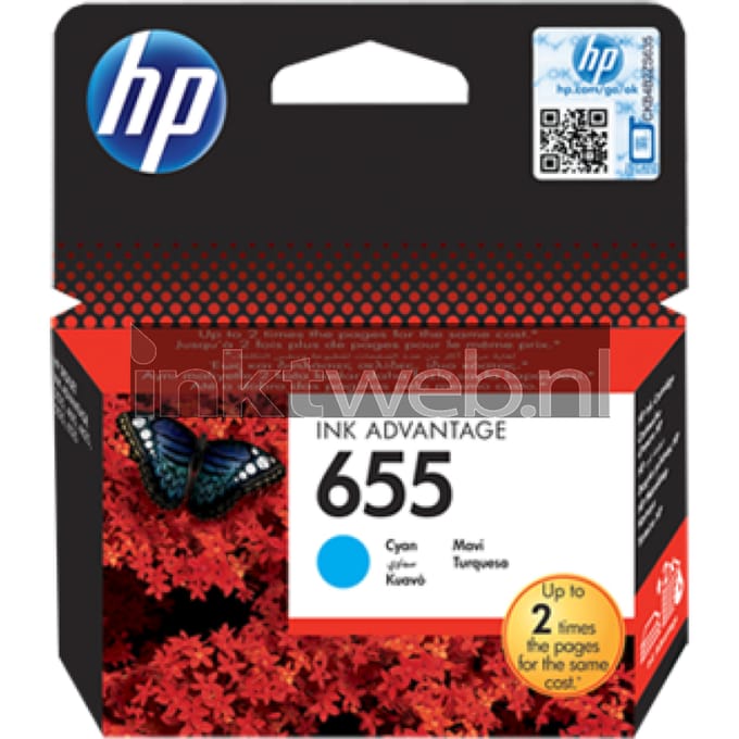 HP 655 cyaan (Origineel)