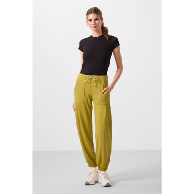 Mid Waist Crepe Relaxed Broek met Zak