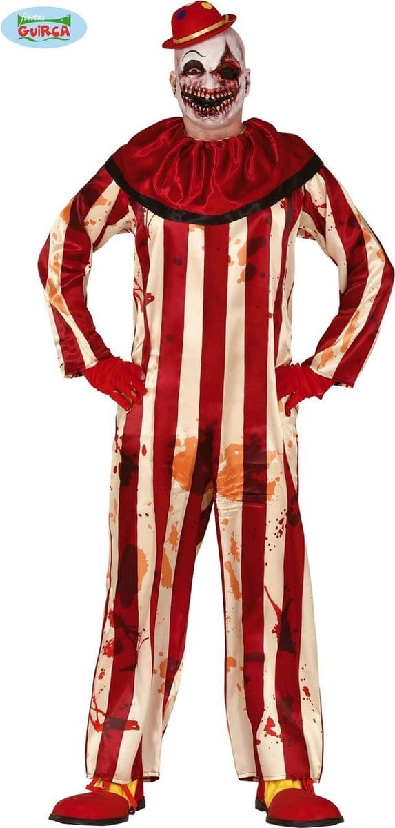 Fiestas Guirca - Striped Killer Clown heren (maat 52-54)