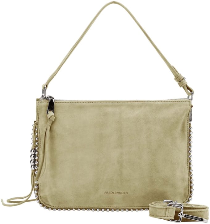 FREDsBRUDER Leren Schoudertas All About Beads Crossbag Sunburned Grass Kaki