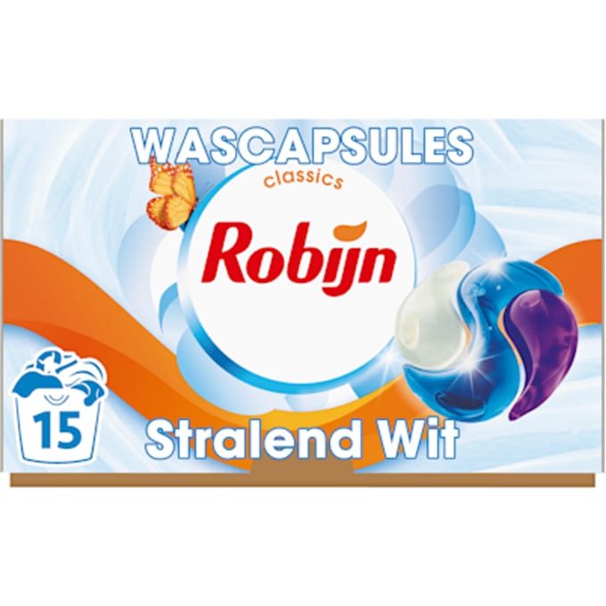 Robijn 3-in-1 wascapsules stralend wit 15 wasbeurten