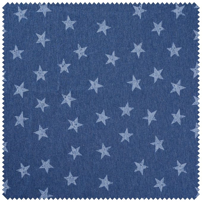 Zweet stof "Sterren" - Jeansblauw/Blauw