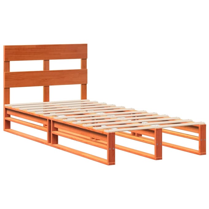 vidaXL - Bedframe - zonder - matras - massief - grenenhout - wasbruin - 90x200 - cm