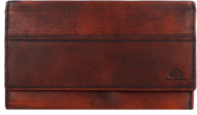 GREENBURRY portemonnee Destressed Long Wallet RFID Rusty Orange terracotta