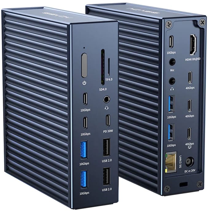 Acasis - Dockingstation - 21 poorten - 40 Gbps - Compatibel met Thunderbolt 4/3