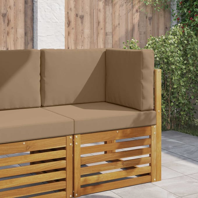vidaXL - Buitenbankkussen - Polyester - Taupe - 60 - x - 60 - cm