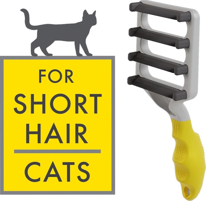 FUR4 Desheddingtool Geel voor kortharige Katten