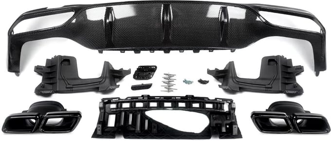 Achterbumper Diffuser - AMG E63 Stijl - Carbon Look - Auto Accessoires - Voor Mercedes W213 E-Klasse (2016-2020)