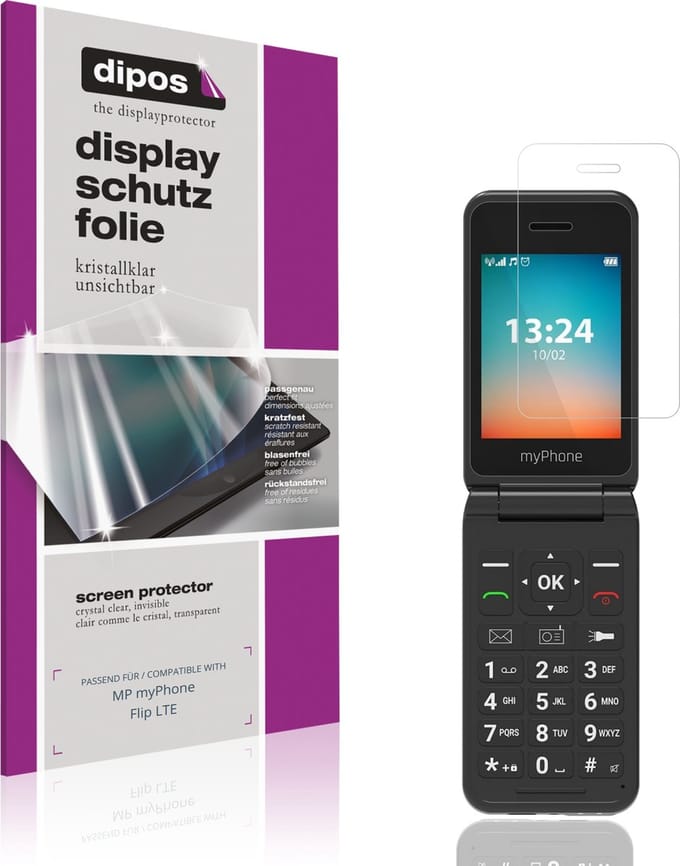 dipos – 4x Beschermfolie geschikt voor MP myPhone Flip LTE | Krasbestendige & heldere Screenprotector Ultra-Thin