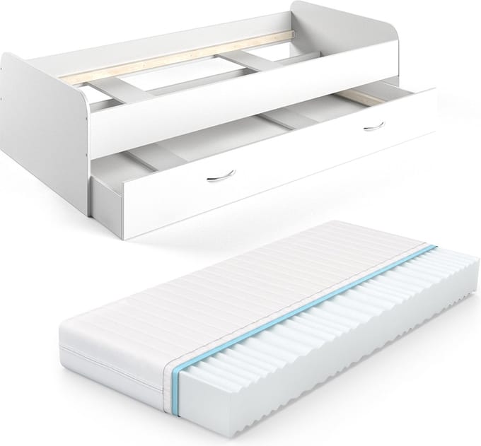 Vitalispa Enzo Kinderbed – 90x200 cm met matras Wit