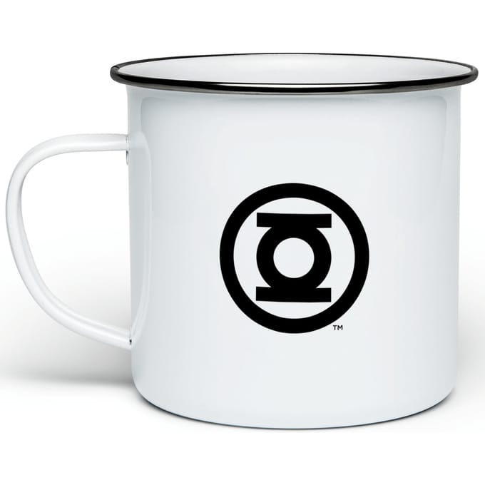 Green Lantern Logo Enamel Mug - White