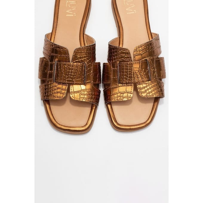 Notre Leer Slide Sandaal