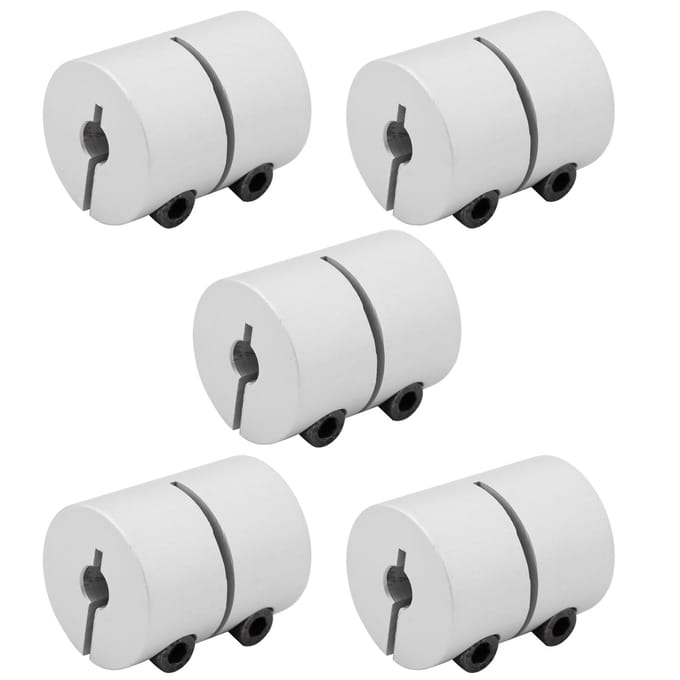 5 stuks Schachtkoppeling Koppeling Aluminiumlegering Connector voor 3D-printer Servo Stappenmotor gray