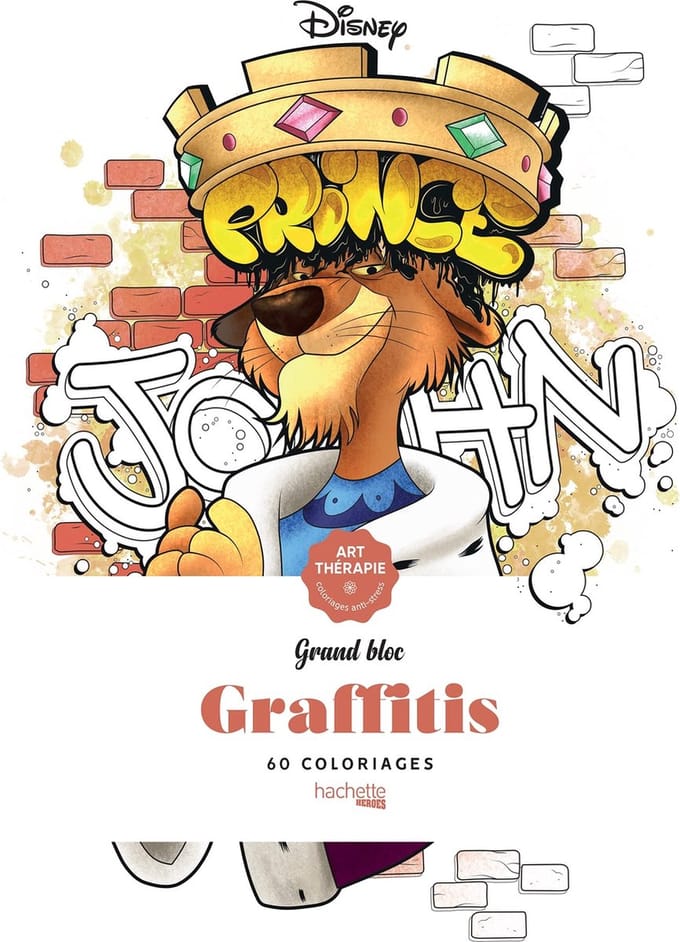 Disney Grand bloc Graffitis - Hachette - kleurboek voor volwassenen