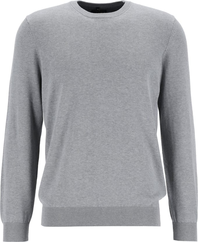 MARVELIS modern fit trui katoen - O-hals - grijs