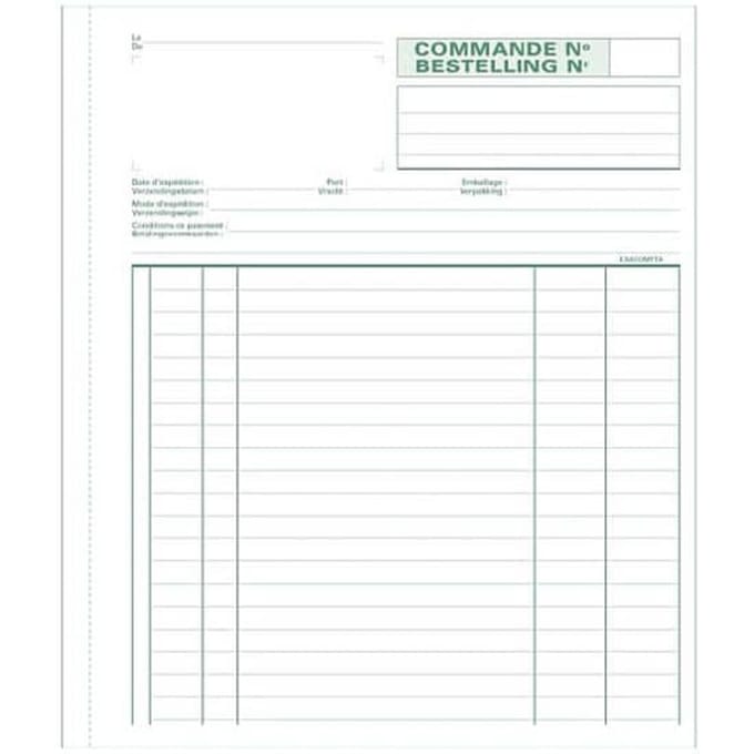 Exacompta commandes / bestellingen, ft 21 x 18 cm, tweetalig, tripli (50 x 3 vel)