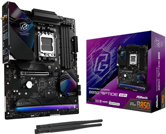 Asrock B850 Riptide Wifi-Moederbord Voor Amd B850 Ddr5 M.2 Usb3.2 Pcie5.0