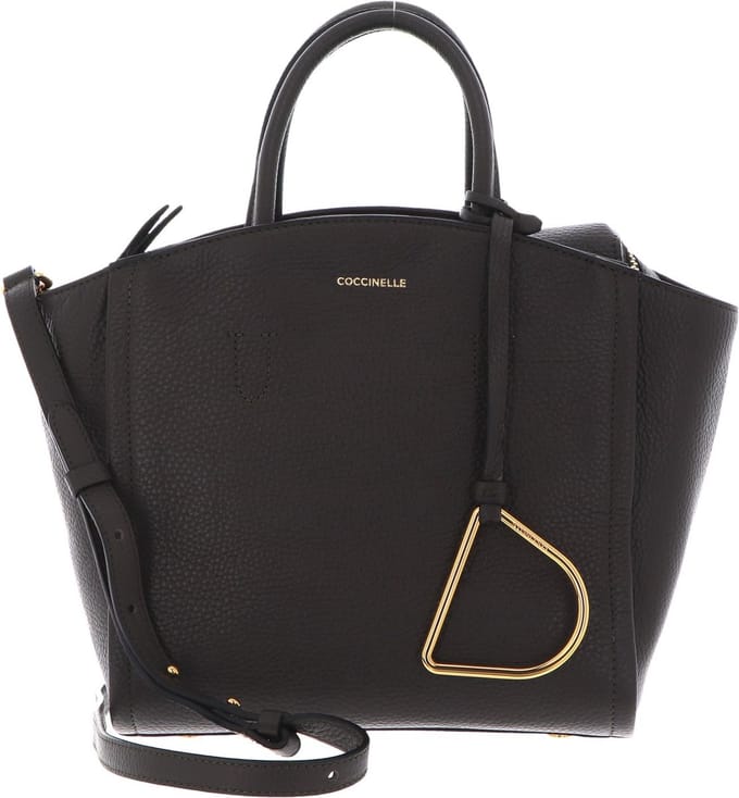 COCCINELLE Leren Handtas Schoudertas Narcisse Handbag Bark Donkerbruin