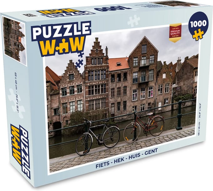 Puzzel Fiets - Hek - Huis - Gent - Legpuzzel - Puzzel 1000 stukjes volwassenen