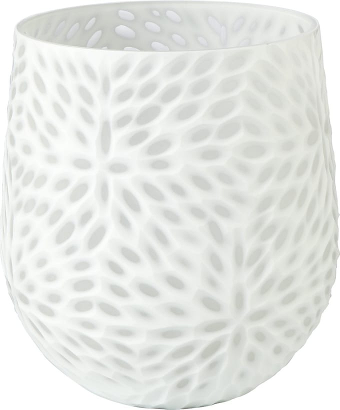 Goebel - Accessoires | Vaas White Carved 22 | Glas - 22cm