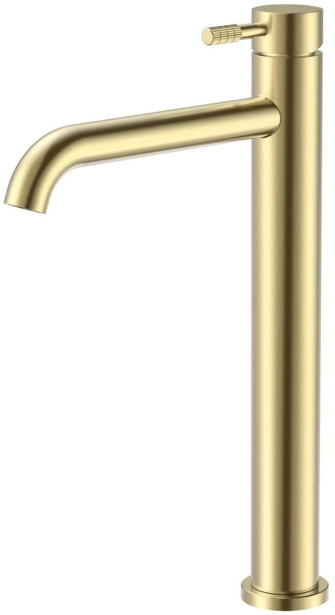 ALONI Stria hoge wastafelkraan – geborsteld goud (PVD)