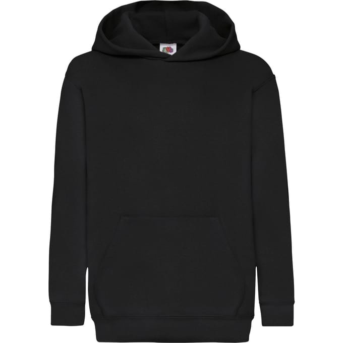 Fruit of the Loom Kinderen/Kinderen Classic Hooded Sweatshirt (Zwart)
