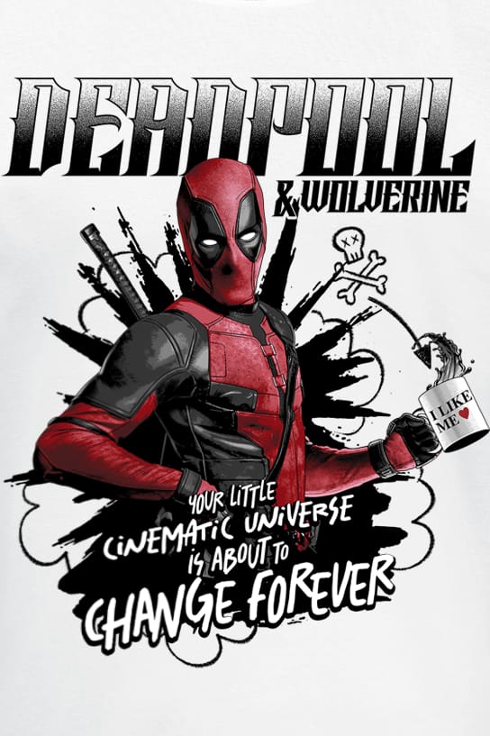 Deadpool T-shirt - Change Forever - M tot XL - voor Mannen - wit