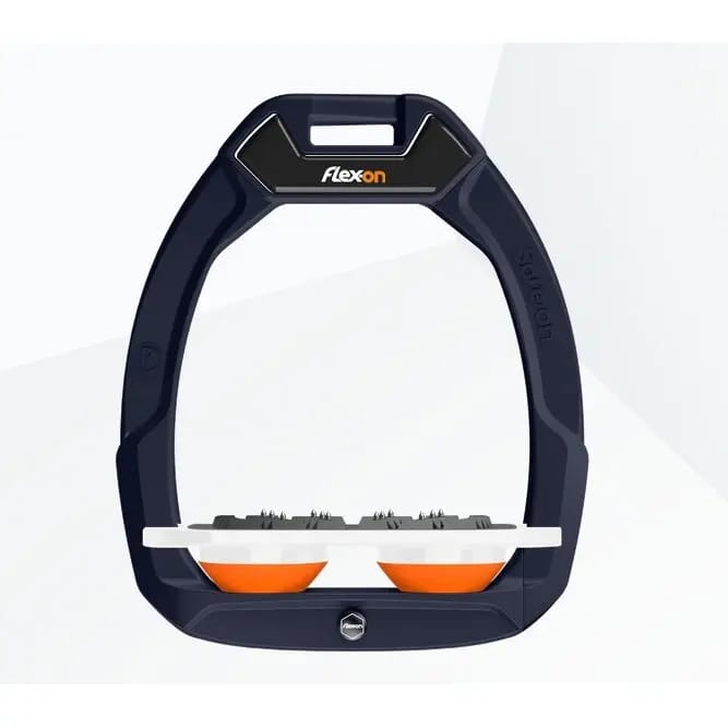 Veiligheidsspanner Paardrijden Plat Ultra Grip Marine/Wit/Oranje Flex-On Safe-On