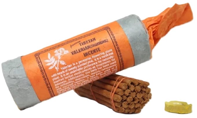 Tibetaanse wierook Valeriaan - Tibetan Incense - 30 sticks met houder