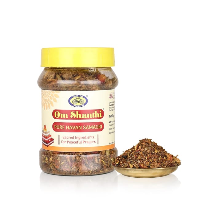Cycle Pure Om Shanthi Havan Samagri 125g Pak van 3 Premium Spirituele Rituele Mix yellow
