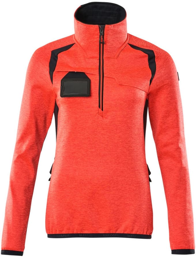 Mascot Accelerate Safe Fleecetrui met korte rits 19353-316 - hi-vis rood/donkermarine - M