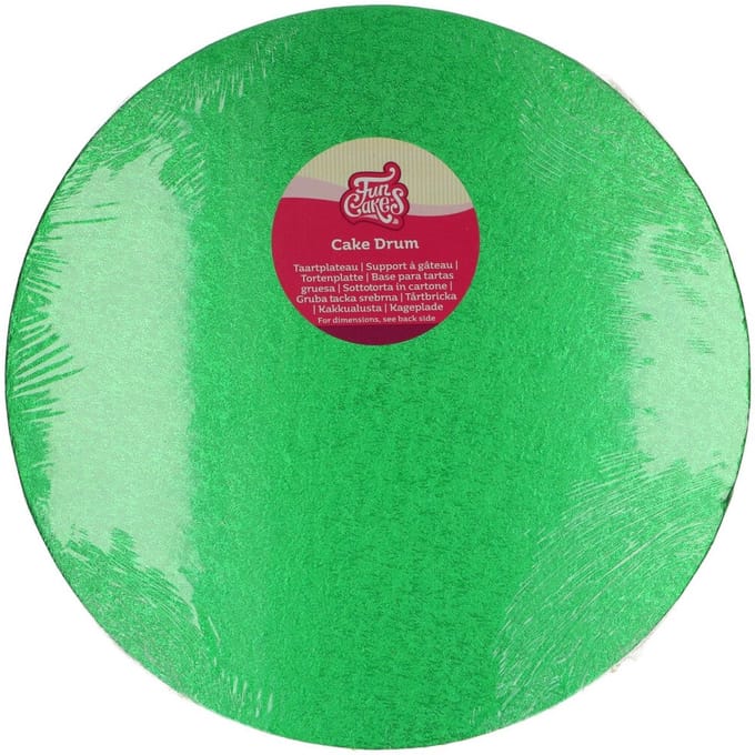 FunCakes Cake Drum Rond - Groen - Ø35,5 cm / 12 mm - Taartonderlegger - Taartkarton