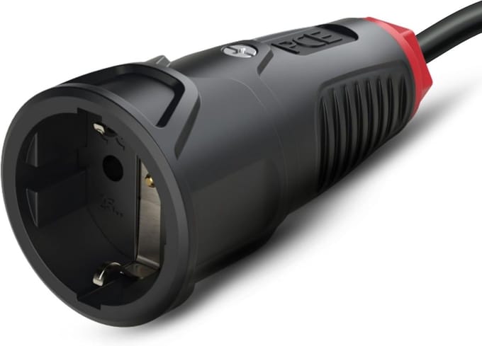 PCE 2520-sr Koppeling met randaarde Rubber, Thermoplast 250 V Zwart, Rood IP20