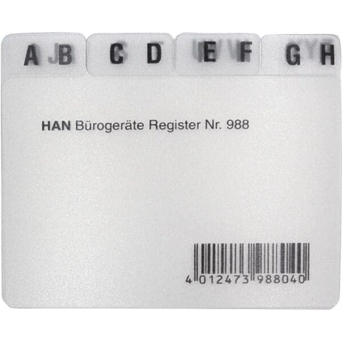 Tabbladen voor kaartenbak »CROCO« 988 A8 liggend, A-Z (12 tlg.)