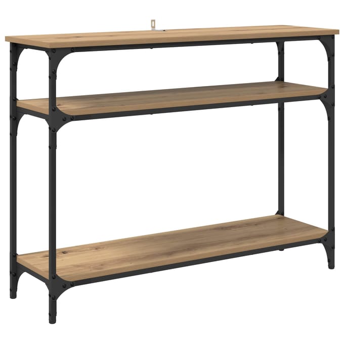 vidaXL - Wandtafel - Artisan - Eiken - 100 - x - 29 - x - 75 - cm - Bewerkt - hout