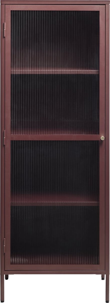 Vitrinekast Rood - Metaal - 40x58x160cm - Soft Closing - Kast Bronco - Giga Living