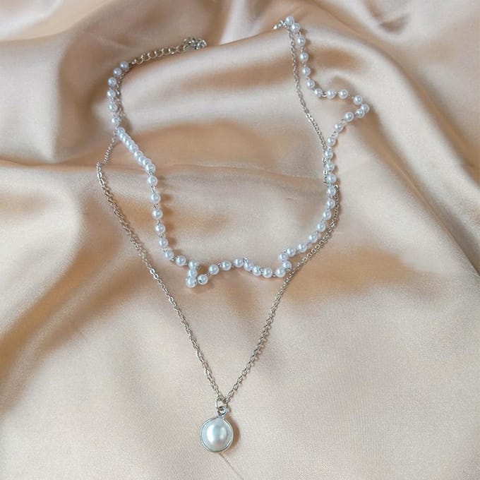 Fler Dames ketting - 42cm - Dubbele parel ketting - moederdag cadeau - Sinterklaascadeau - Kerst kado