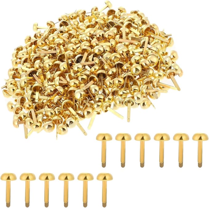 Mini Brads - Splitpennen Papierklemmen - Scrapbooking Knutselen - Roestvrij Metaal - 300 stuks - Goud