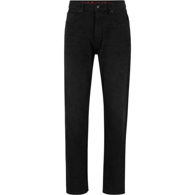 Hugo Slanke herenjeans met 5 zakken en graffitipatroon (Zwart)