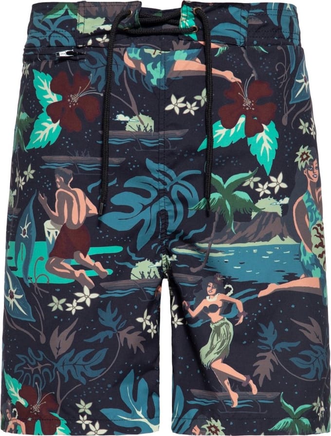 King Kerosin Badeshorts Tropical Hulla Hou Schwarz-S