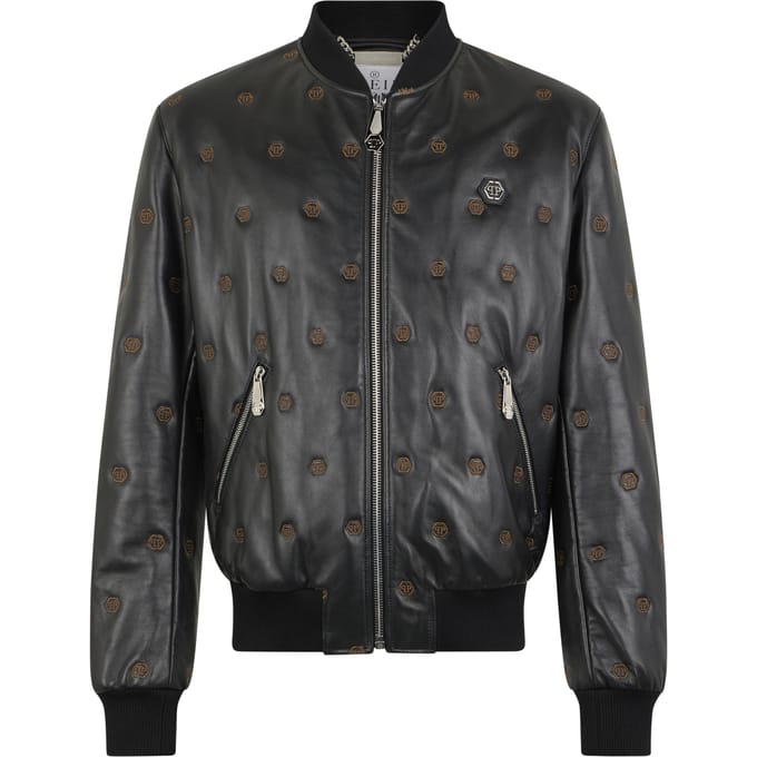 Embroidered Nappa Leather Bomber Monogram Monogram