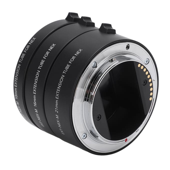 Autofocus Macro Verlengbuis Adapterring 10mm 16mm 21mm voor Sony E-mount Lenzen black
