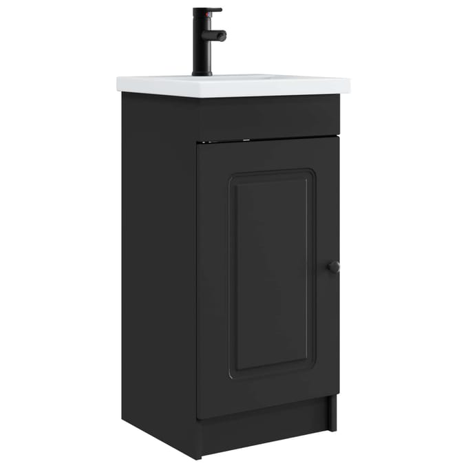 vidaXL - Badkamer - Vanity - met - Wastafel - Zwart - 42 - x - 40 - x - 84,5 - cm